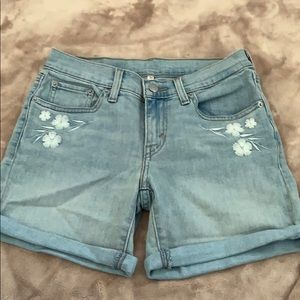 Embroidered Levi Denim Shorts Never Before Worn